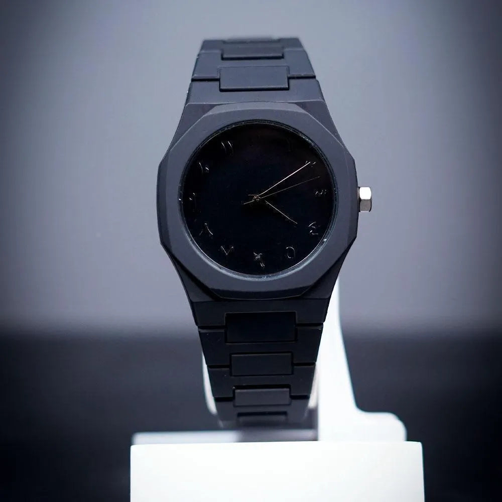 All Black Modern Octagon Watch