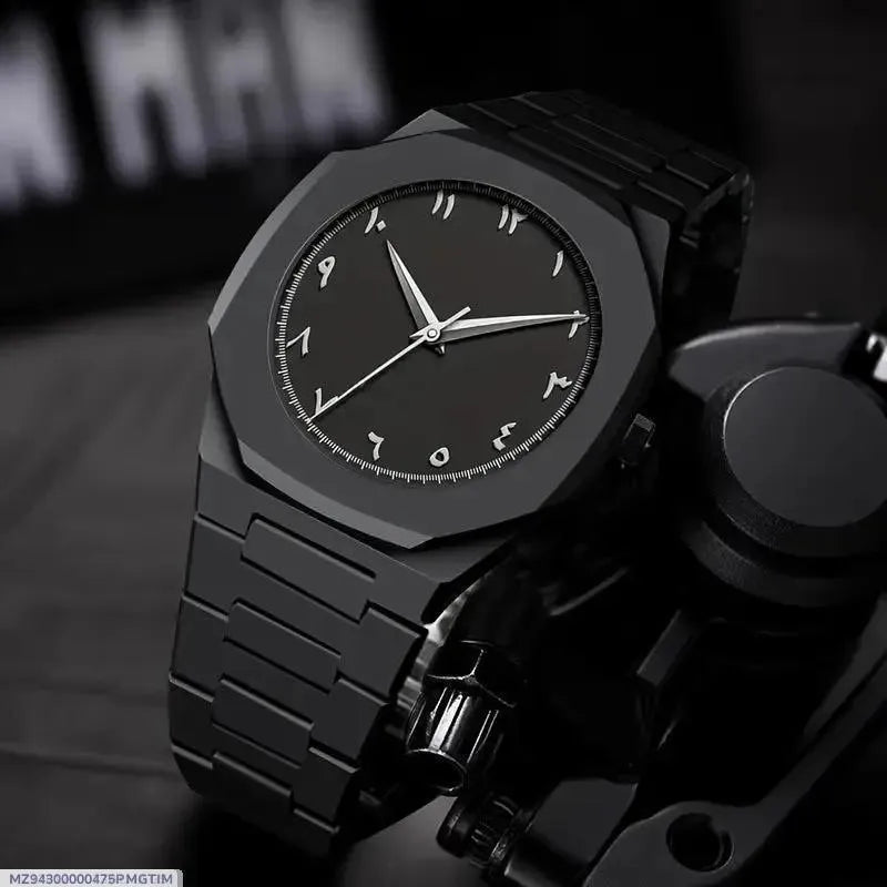 All Black Modern Octagon Watch